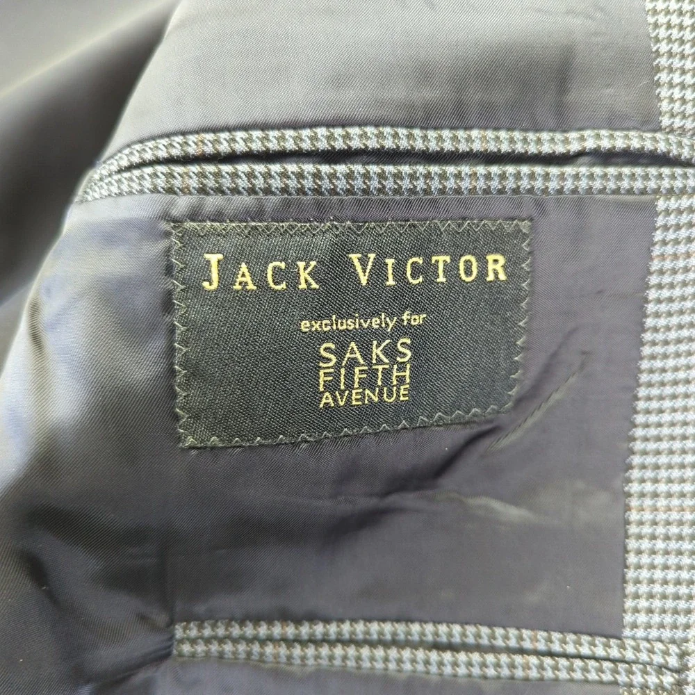 JACK VICTOR Saks Fifth Avenue‎ Mens Wool Blazer Jacket Suit Sport Coat Size 42L
